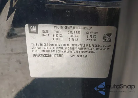 2014 Cadillac Cts Luxury из США, поврежденный, VIN 1G6AX5SX5E0171800